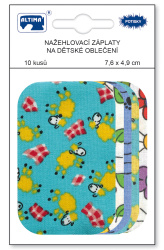 Nažehlovací záplaty s potiskem malé 10 ks - ovečky světle modré + mix